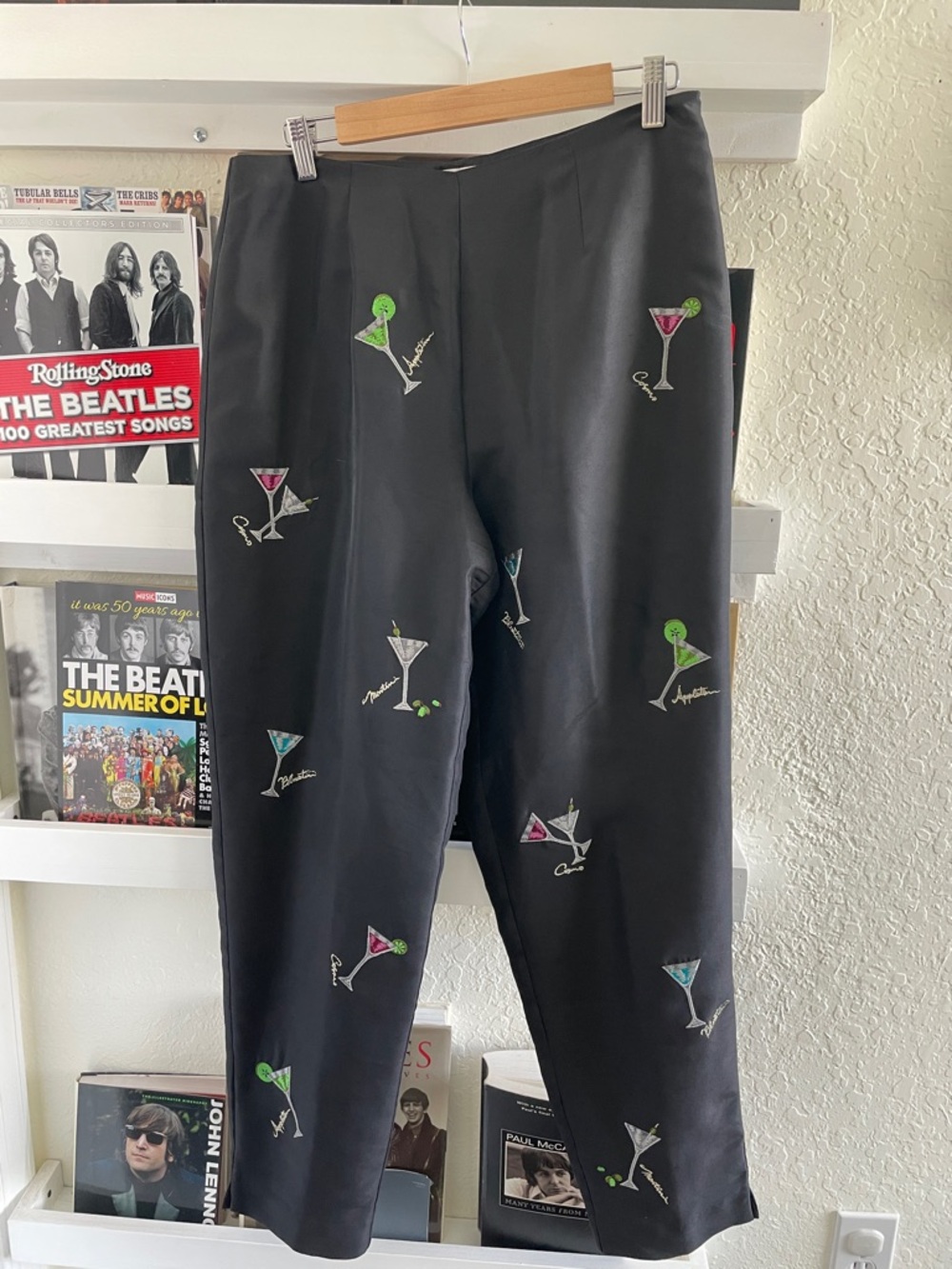 SLB Black Embroidered Cocktail Capris - Women's
